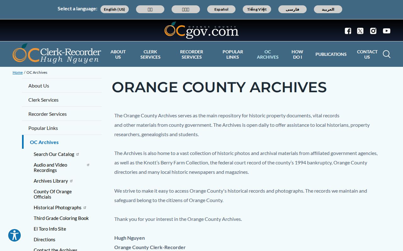 Aliso Viejo city directory research at Orange County Archives