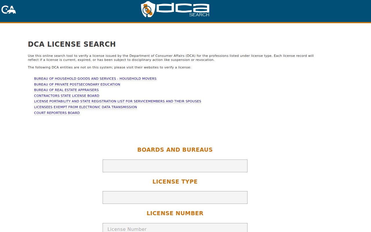 Aliso Viejo resident records California professional license search