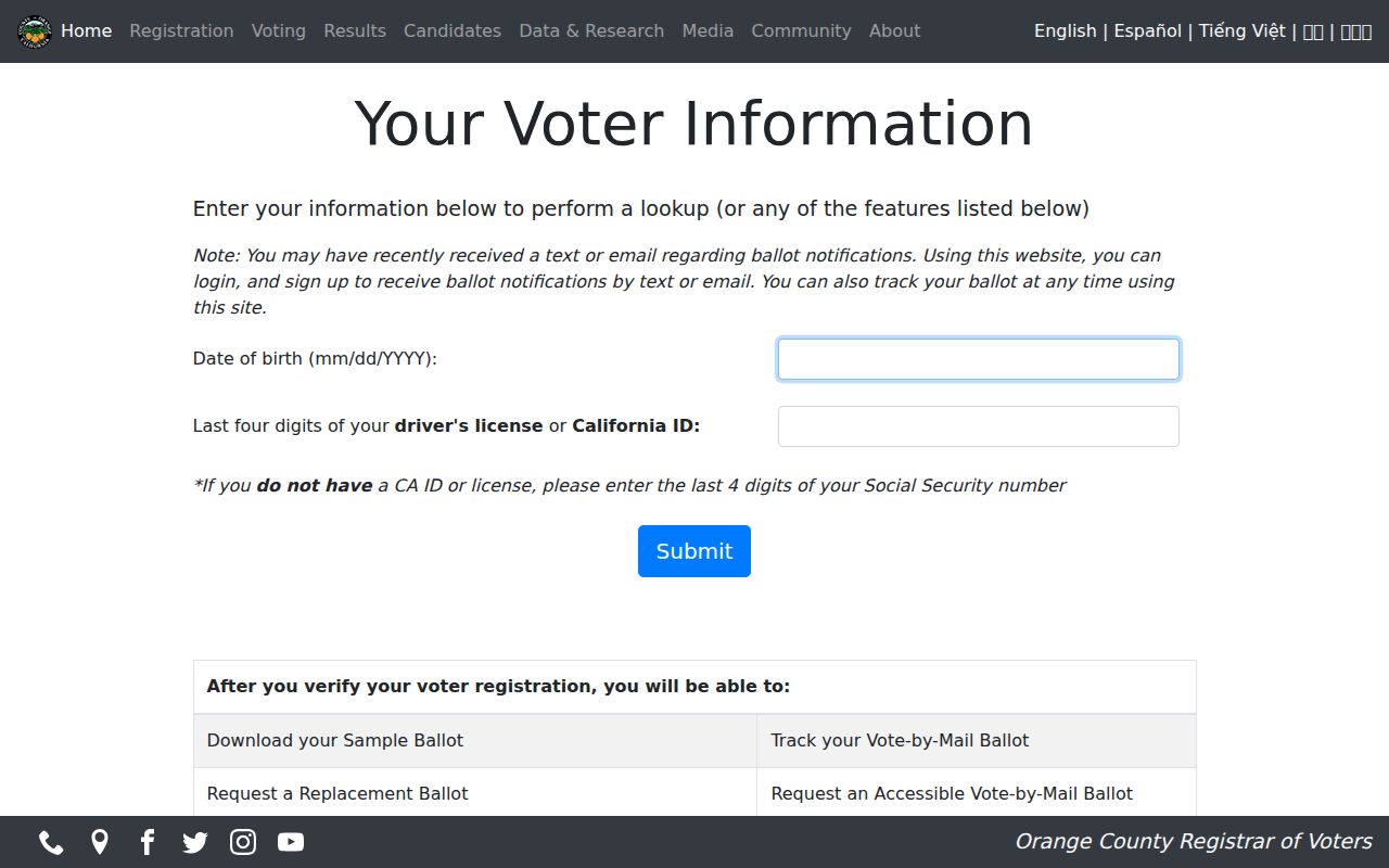 Aliso Viejo ZIP code lookup Orange County voter lookup
