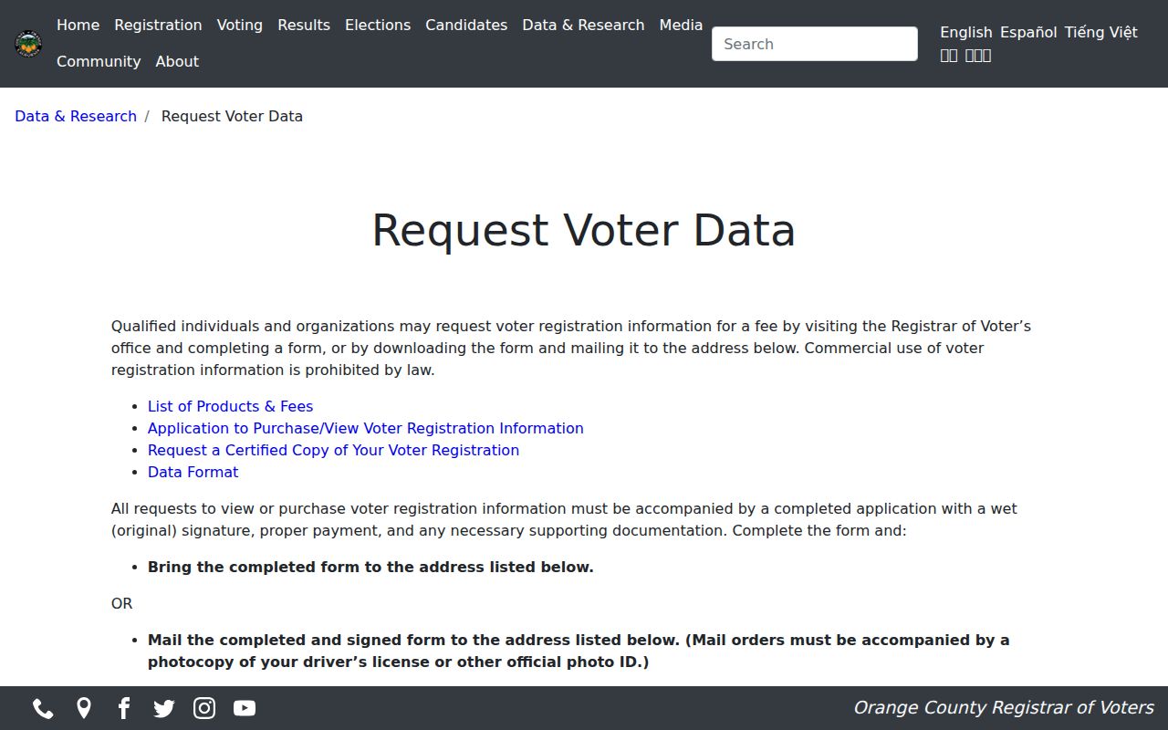 Aliso Viejo ZIP code lookup Orange County voter data application