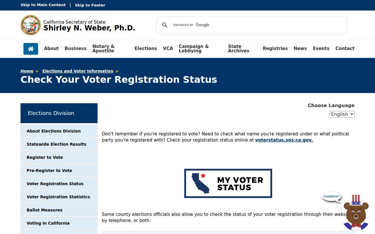 Aliso Viejo ZIP code directory California registration status guidance